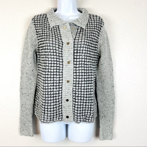 CAbi Square Stitch Grey Cardigan Sweater Size S - Picture 2 of 11